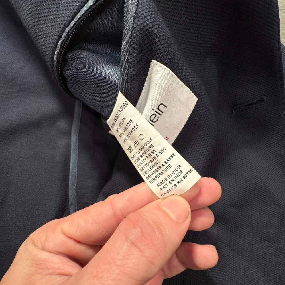 Calvin Klein Sport Coat Mens 42 L Blue Unstructured Slim‎ Blazer Jacket 2 Button